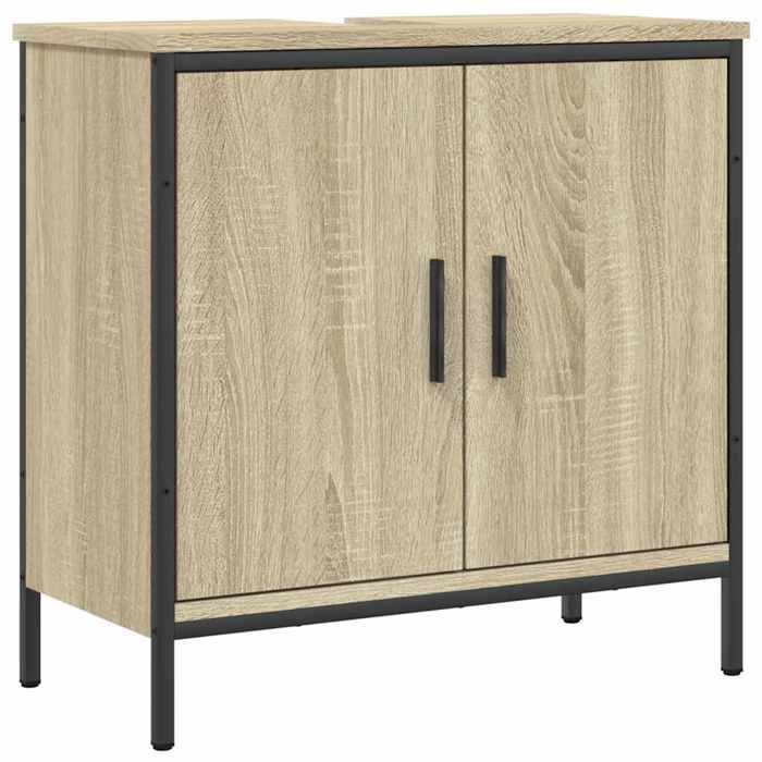 VidaXL Armoire Lavabo de Salle de Bain, Placard sous Vasque avec Porte, Meuble de Rangement, Organisateur de Toilette 842447