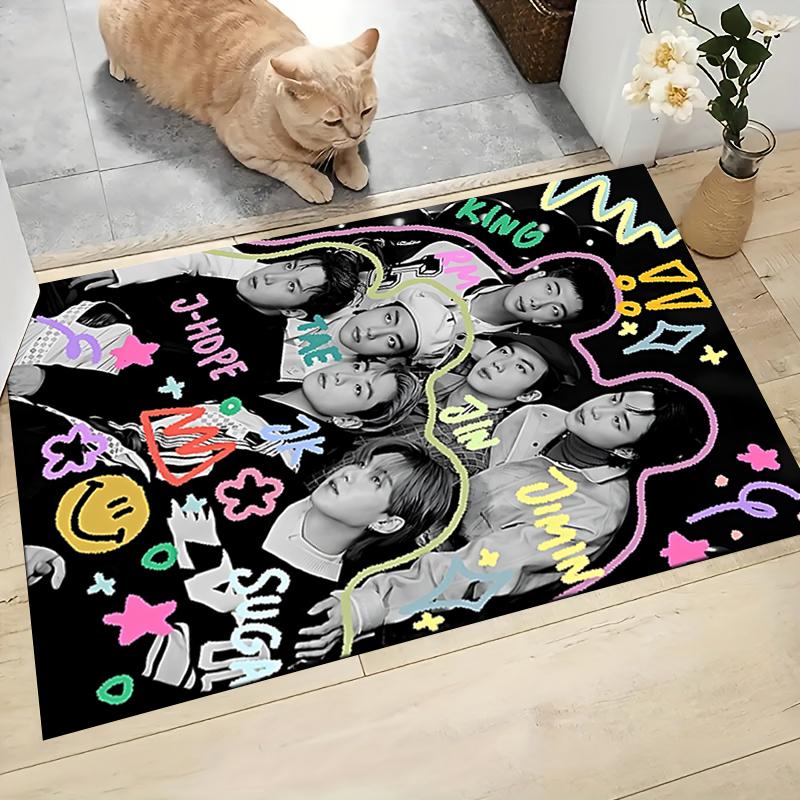 Kpop Stars Collage Carpet Rug Soft Washable Antislip Home Living Room Sofa Mats Personalized Christmas Rug