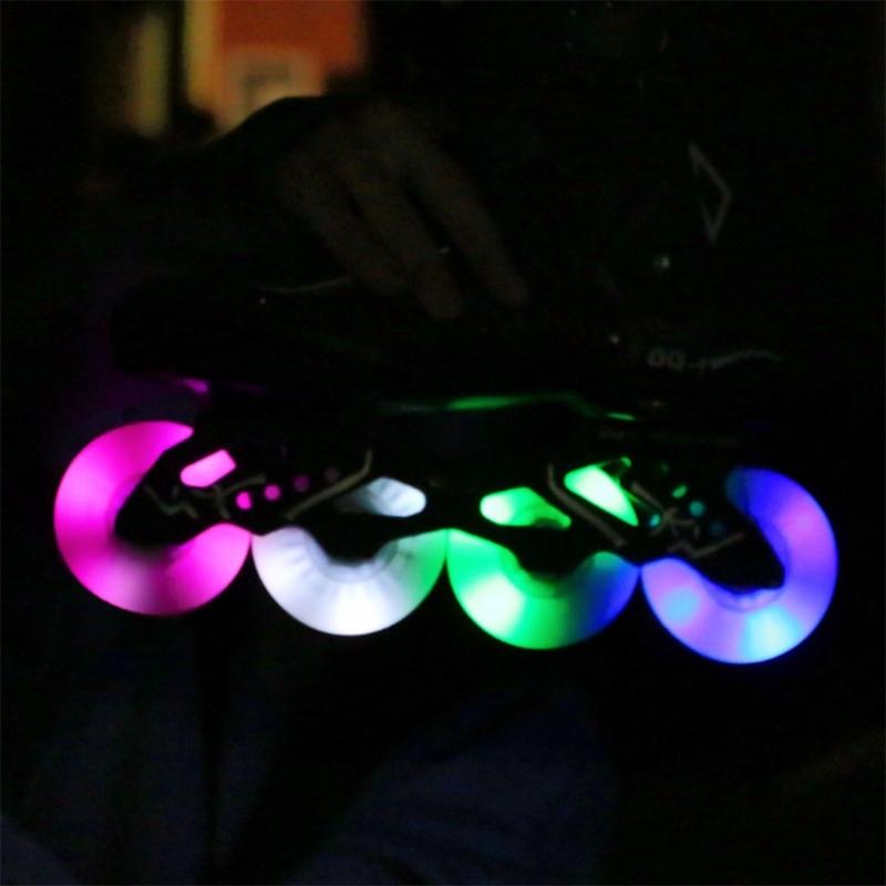 4 Pezzi Ruote Luminose Lampeggianti per Pattini in Linea Ruota LED Ruota da Pattinaggio Ruote per Pattini a Rotelle in Linea per Pattinare