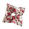 1pc New style large intestine hair ring square towel with blurred rose floral patterns, tied hair ring