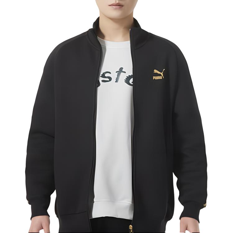 Puma Giacca Sportiva Casual Retro con Maniche Color Block e Collo Alto da Uomo Giacca Nera 628309-01