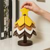 Holiday Table Decoration Christmas Tree Shaped Silicone Trivet Set Collapsible Heat Resistant Hot Pad Rustic Kitchen Accessory with Storage