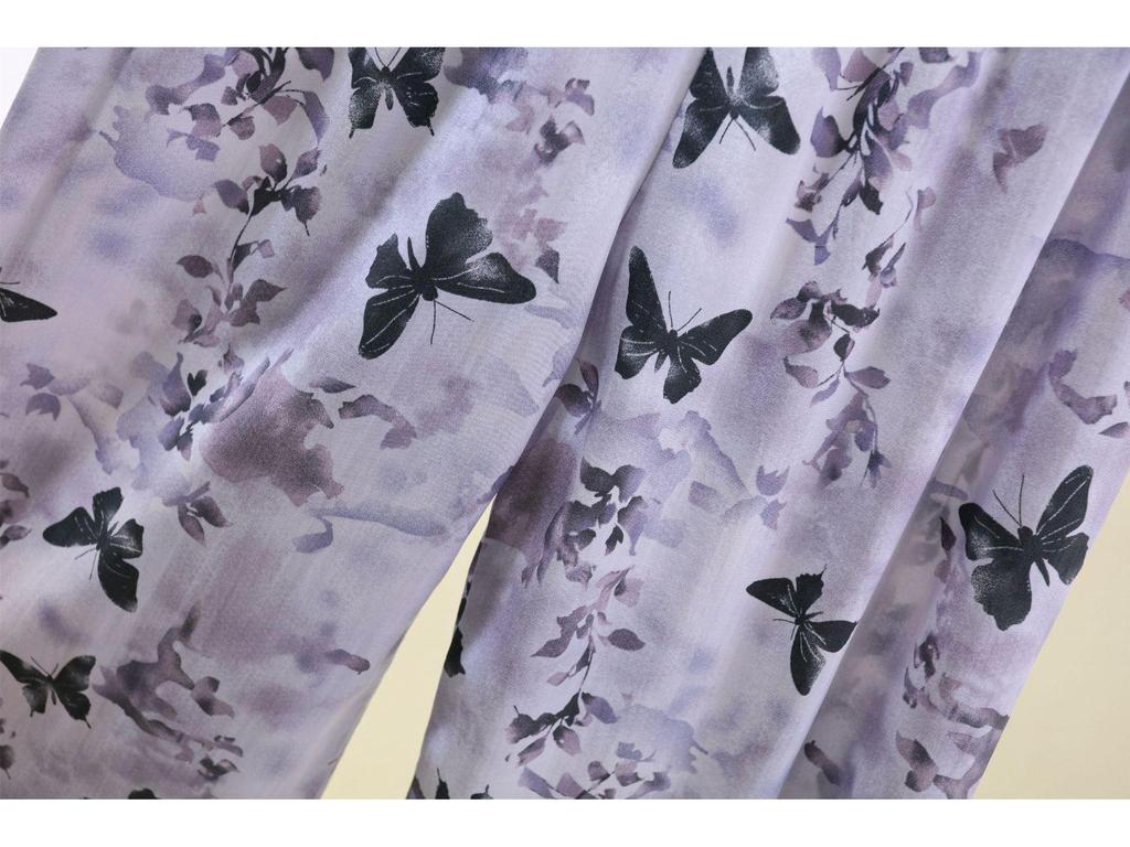 Women's French Romantic Wide-Leg Floor-Length Pants - Spring/Summer Plus Size, Elastic Waist