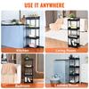 4-Tier Rolling Utility Cart, Kitchen Cart with Lockable Wheels, Multi-Functional Storage Trolley with Handle for Office, Living Room, Kitchen, Movable