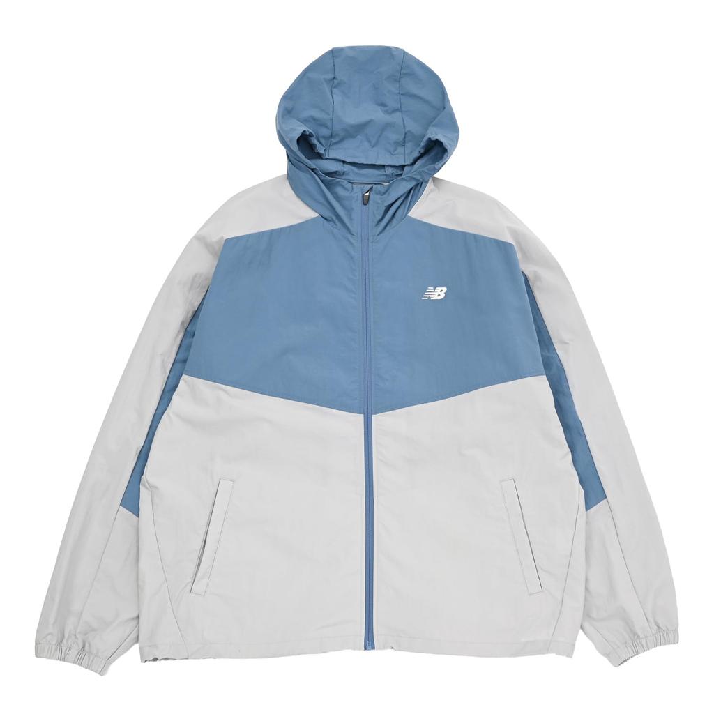New Balance Men's Taslan Nylon Woven Hooded Coat Jacket (AMJ55667) Shoreline Blue Size 2XL - Japan Limited, Water Repellent Windbreaker
