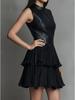 Leather Sleeveless Layered Dress - Spring/Summer Fashion Trend, European American Style