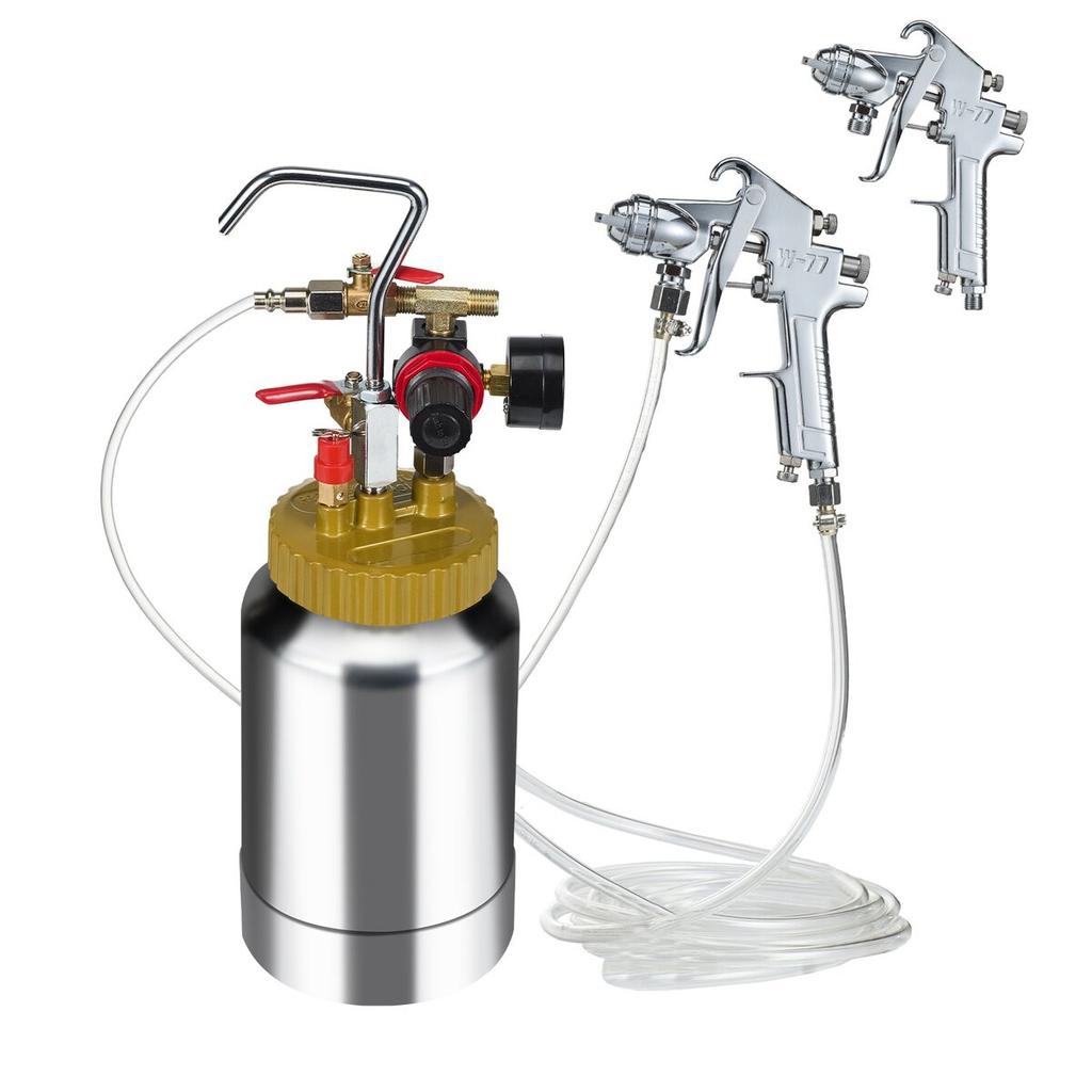 Spray Paint Pressure Pot Tank, 2L/0.5gal Lightweight Air Paint Pressure Pot, 1.8mm Nozzle Spray Paint Gun 3m Hoses for Home Decoration Architecture