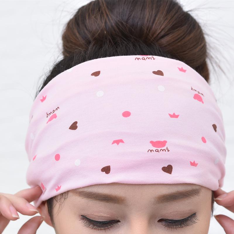 Adjustable Maternity Cotton Headscarf: Windproof & Elastic Postpartum Headband