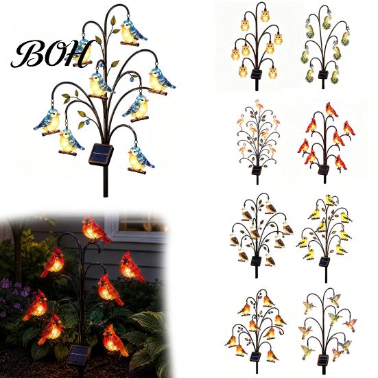 Metal Home And Garden Art Solar Bird Light, Decorative Outdoor Yard Stake Decor for Balcony Weather Resistant Statue Light Lawn Patio Pathway Backyard