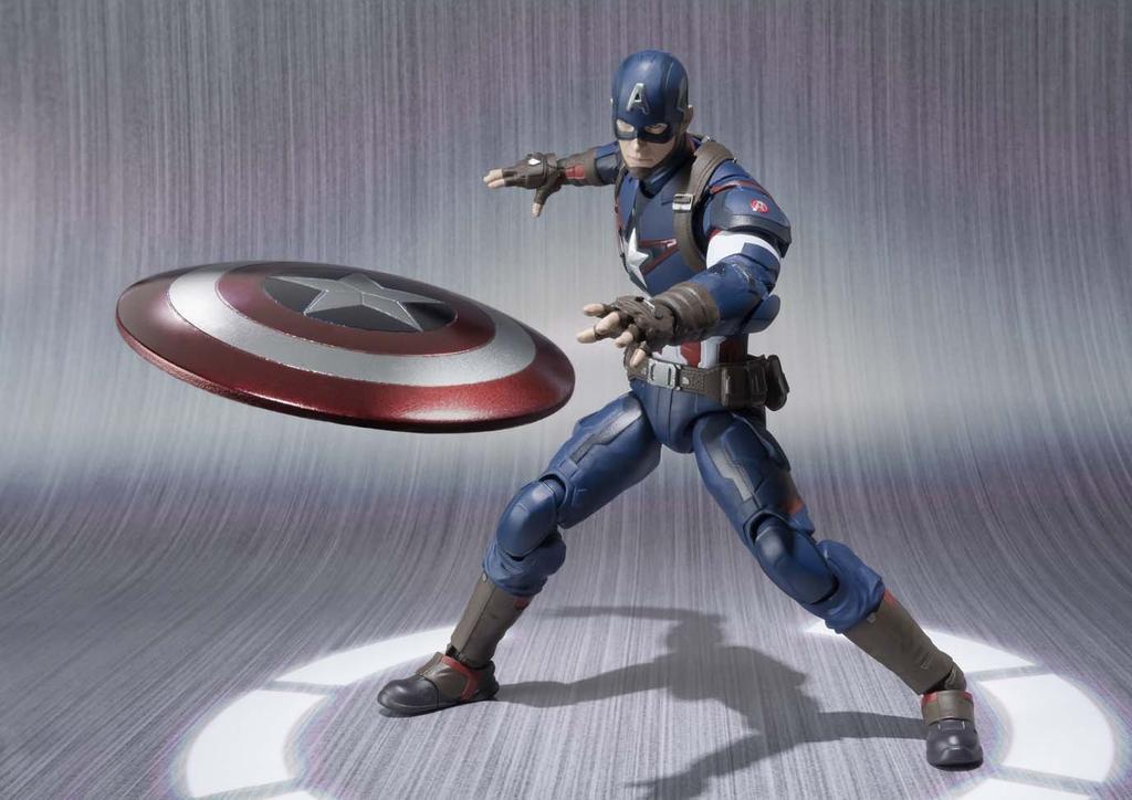 TAMASHII NATIONS Avengers Captain ca. 155mm ABS PVC bemalte Actionfigur S.H.Figuarts Amerika, &