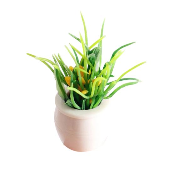 Mini Plant Model 1/12 Scale Doll Houses Plants Realistic Micro Plastic Pots for Doll Houses Garden Accessories Fairy Garden Patio Decor Miniature
