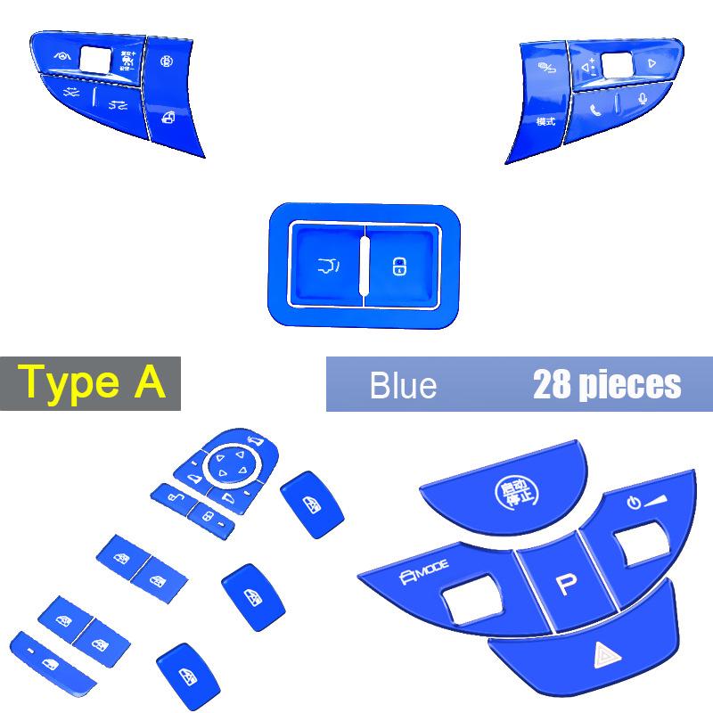 For BYD Seal  2024 Aluminum alloy button switch sticker gear shift panel Steering wheel Window lift Electric tailgate switch