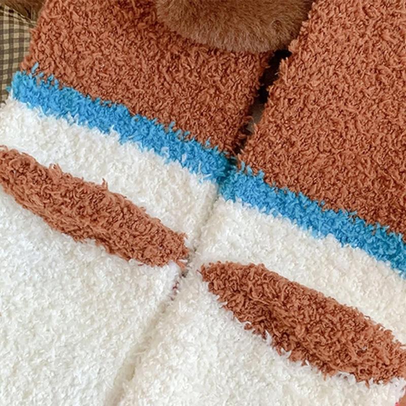 1Pair Thick Socks Cartoon Floor Socks Warm Coral Fleece Socks Comfortable Sleep Socks Skin-friendly Sausage Dog
