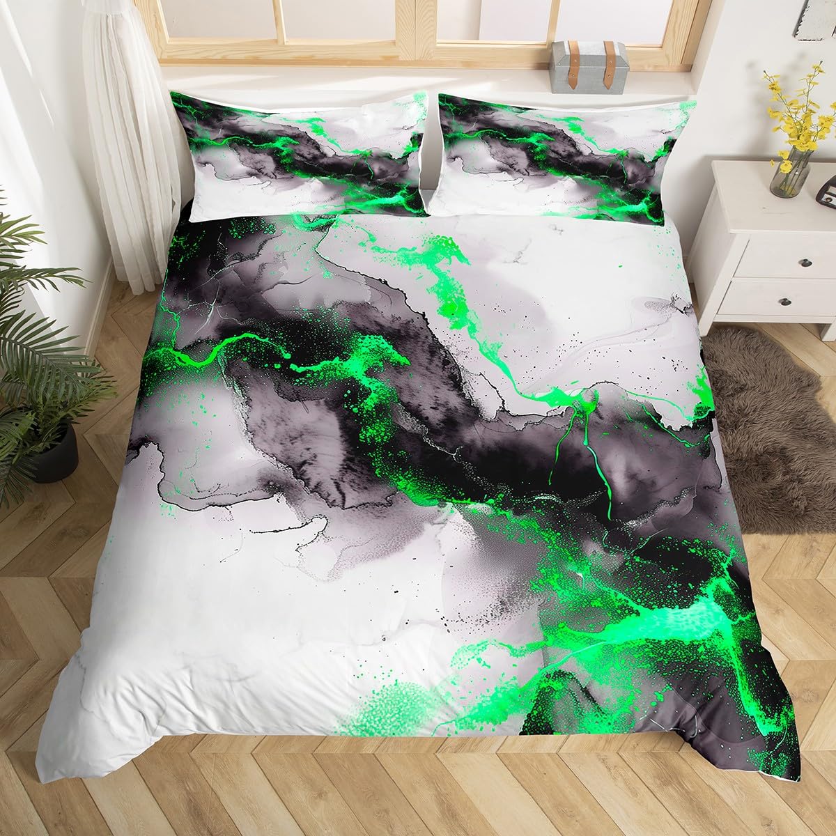 

Marble Soft Duvet Cover Abstract Art Tie Dye Marble Beding Set,Watercolor Artwork Warm Comforter Cover Modern Soft Microfiber Comfortable Quilt Cover 120*200cm Single