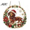 Unique Holiday Party Embellishments Christmas Hanging Diamond Art Ornament, 2D Acrylic Pearl Painting Ornaments for Tree Pattern Suncatcher,