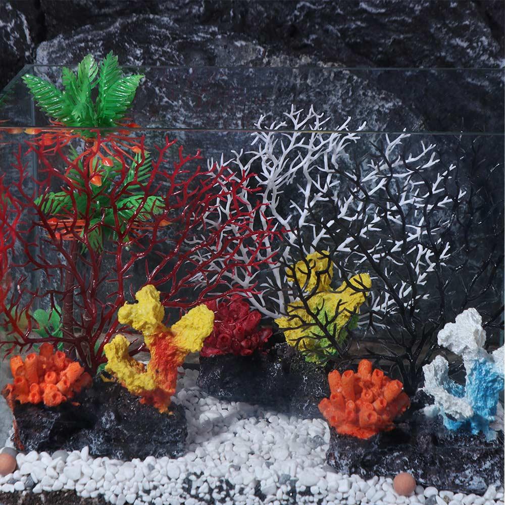 Colorful Fish Tank Landscape Decoration Resin Aquatic Plants Fish Play