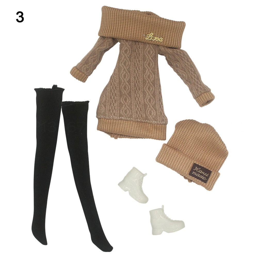 

1 комплект найновіших дитячих подарункових іграшок DIY Одяг для дівчат Зимовий одяг Светри Повсякденний одяг Шапки Ляльки Штани 3