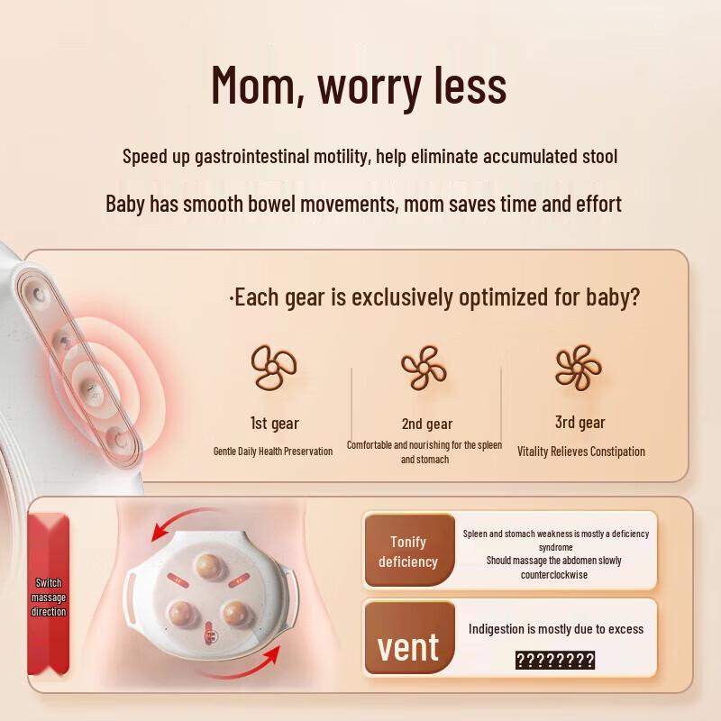 Children's Red Light Warming Abdominal Massager