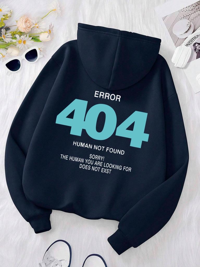 Error 404 Human Not Found Sorry! Men's Hooded Fashion S-XXL Hoodies Fleece High Quality Sweatshirts Autumn Casual Sportswear