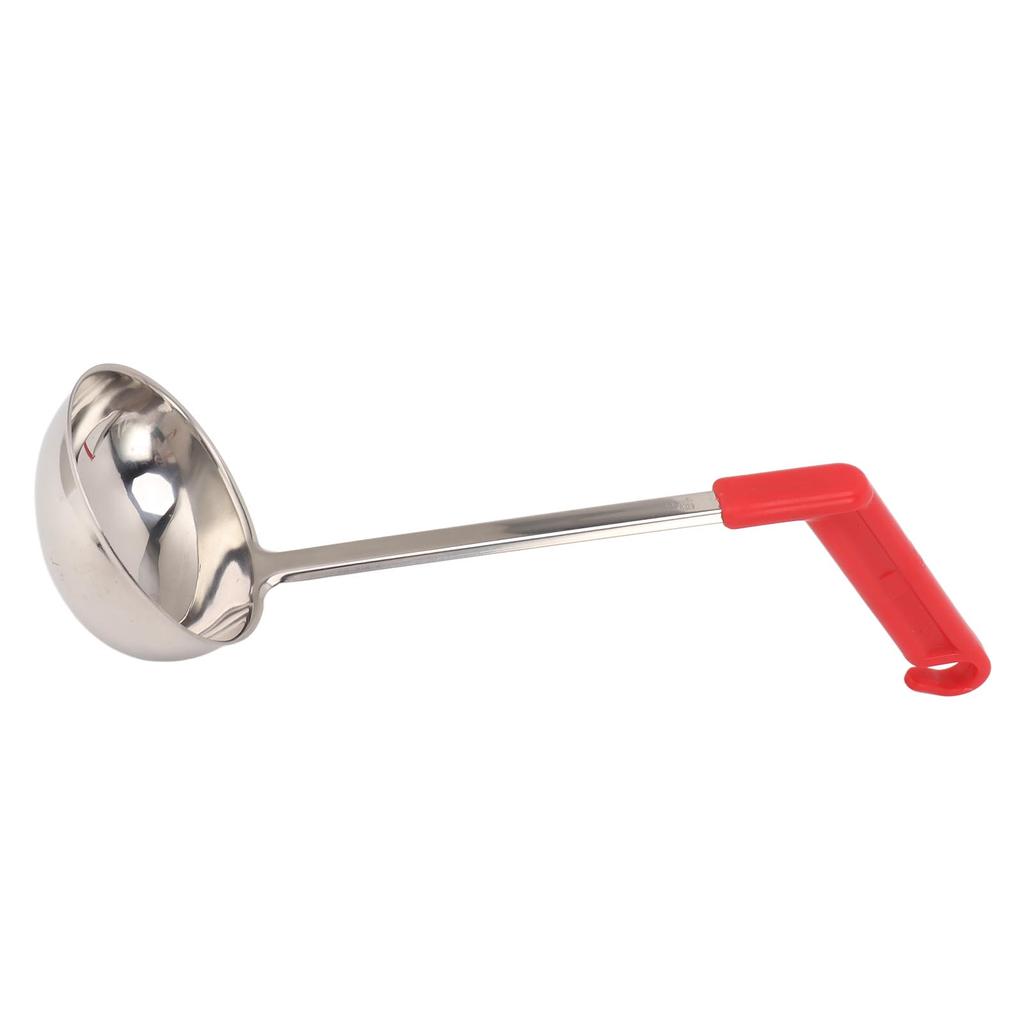 Soup Ladle Stainless Steel Anti Scald Multifunctional Curved Handle Kitchen Ladle for Home Cooking