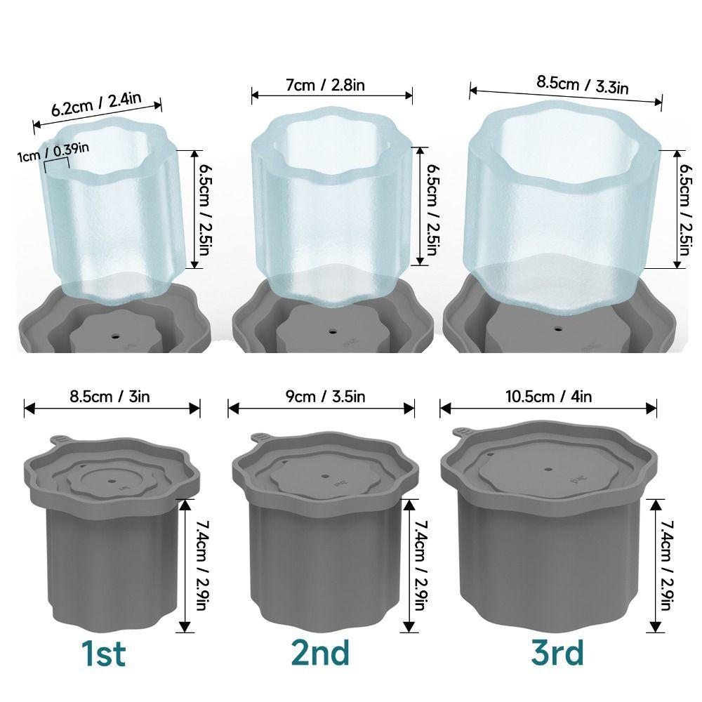 Silicone Silicone Ice Molds with Lid Ice Cube Maker Mold for Stanley Cup 20-40oz