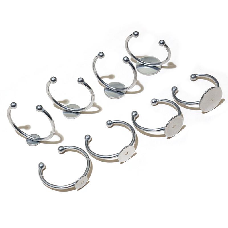 10pcs 6-12mm Stainless Steel Craft Ring Cabochons Blank Base Setting Flat Bezel Tray DIY Jewelry Making Accessories Findings
