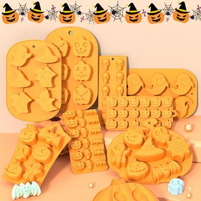 Halloween Formen Schädel Kürbis Schokolade Süßigkeiten Fondant Kuchen Keksform Silikon Hexe Geist Design Formen für Küche