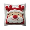 Funda De Cojín Navideña Con Estampado 2D De Pap Noel Y Patrn De Reno, Funda De Almohada De Felpa Suave Para Decoracin