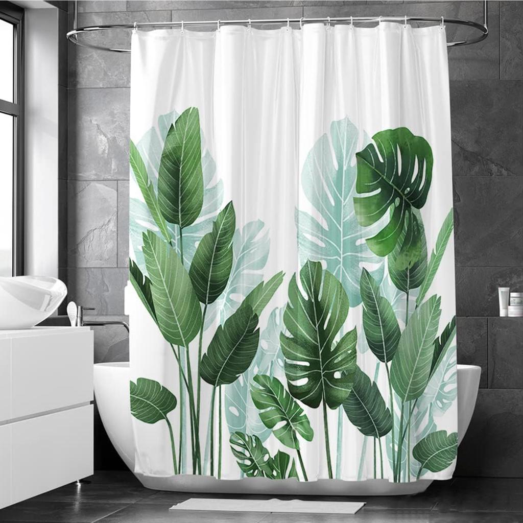 3D Printing Shower Curtain 180x180cm/180x200cm Window Scenery Green Plant Landscape Bathroom Curtains With Hooks Waterproof