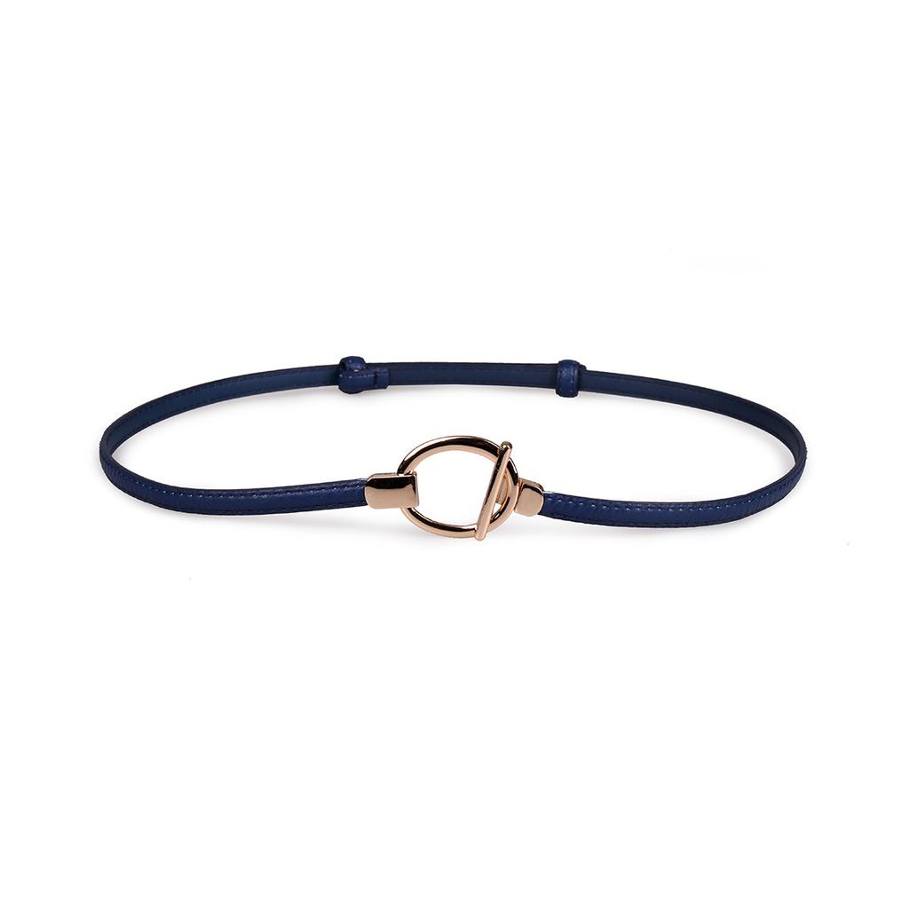 New Adjustable Women's Circle Buckle Belt, Thin Belt, Sweet Dress, Belt Buckle, Versatile Hook Buckle