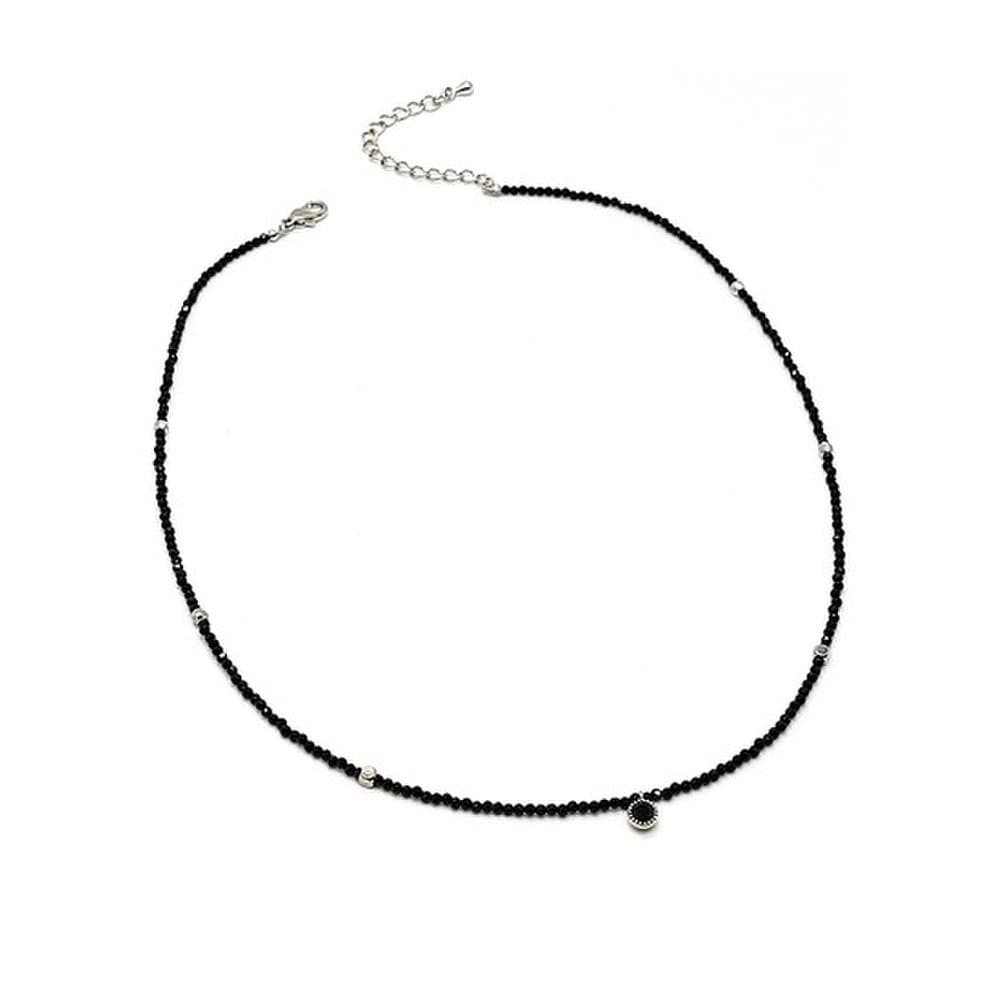 Slim Raw Black Spinel Necklace