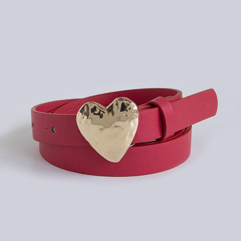Romantic Heart Pattern Belt With Alloy Fastener For Spring Wear