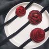 Collana a Fiore di Rosa Grande Temperamento Collare Largo Choker per Donna Lady Catena da Collo alla Moda Gioielli per Matrimonio Capodanno Festa