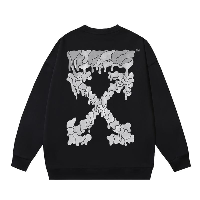 1238 Off-White 2026 Herbst/Winter Neu OW Geschmolzenes Pfeilmuster Herren und Damen Rundhals Hoodie