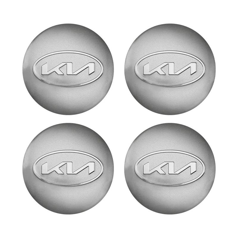 4 szt. Naklejki na środkowe kapsle kół samochodowych 56mm Akcesoria do piast dla KIA EV6 Sorento Niro Stinger Ceed Carnival K5 K9 Soul Carens