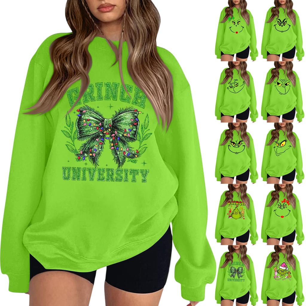 Dámská mikina s kulatým výstřihem Podzimní grafické mikiny Dovolená Dlouhý rukáv Spuštěná ramena Pulovr