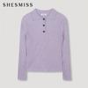 [ShS S miSS] Wool Blend Collar Rib Knit SSkpon41700 Lv