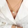 Elegant Black & White Faux Pearl Pendant Necklace for Women with Gold-Plated Titanium Steel Snake Chain
