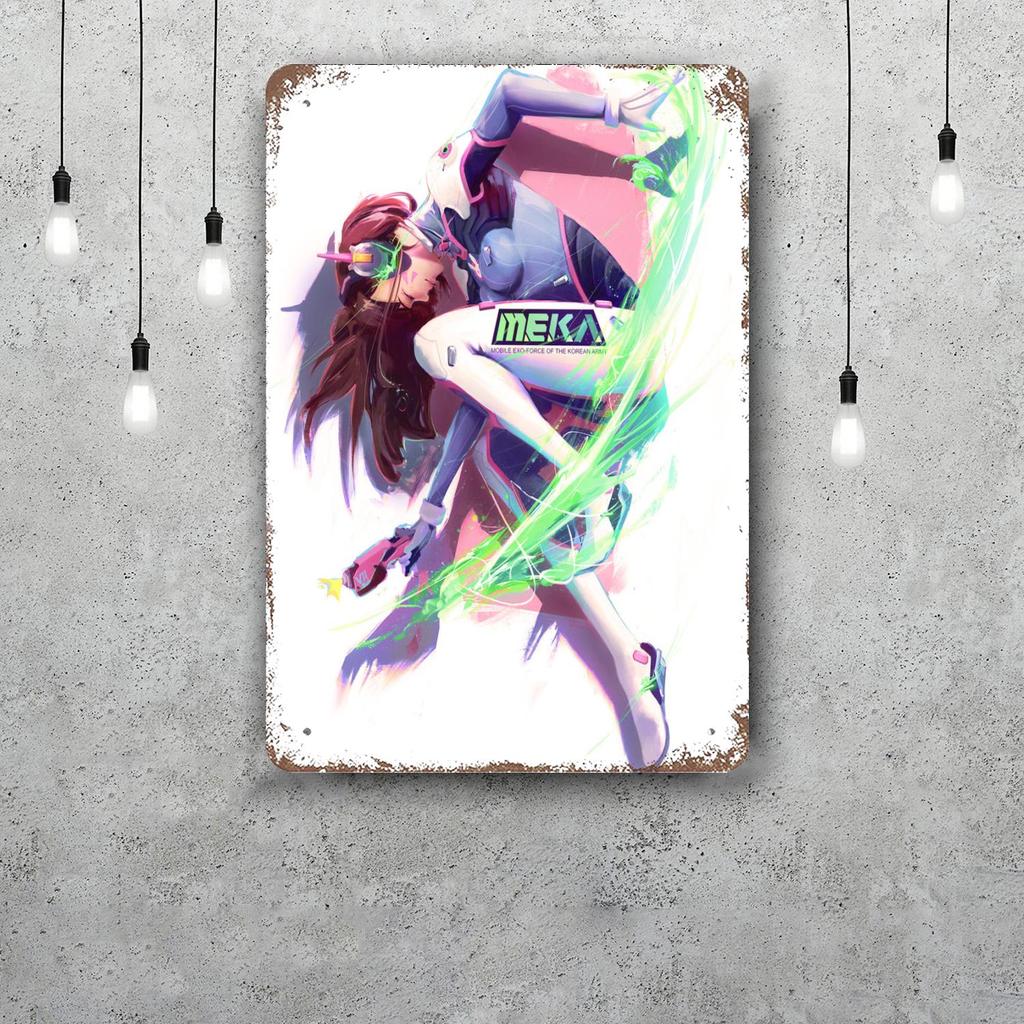 dva overwatch Funny Bar Metal Sign Retro Plaque Vintage Sign Alcohol Drinker Pub Club Man Cave Kitchen Wall Decoration