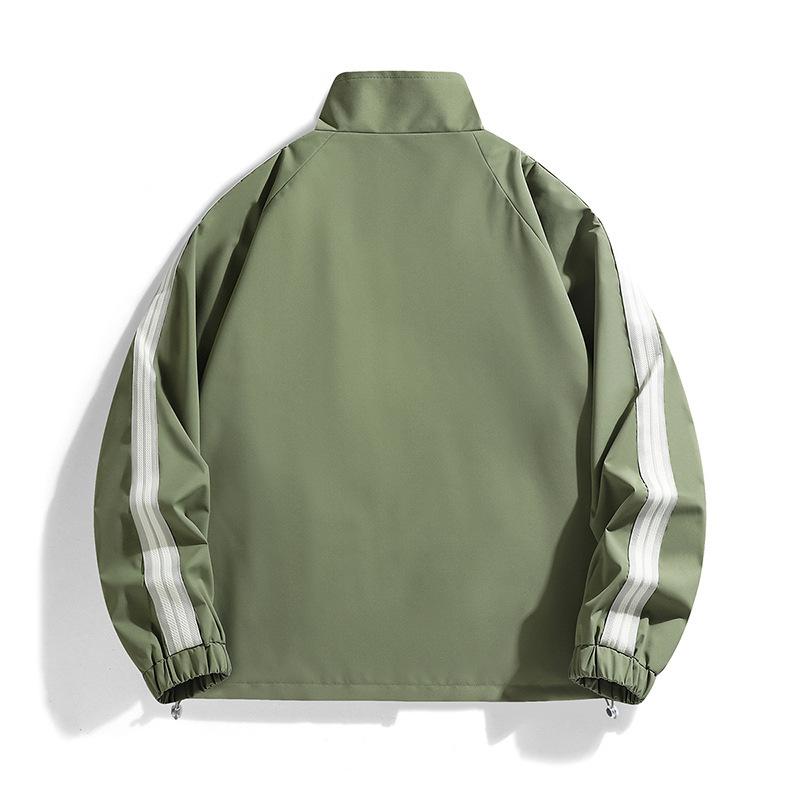 New Spring and Autumn Style Youth Men's Casual and Fashionable Stand-up Collar Jacket for Men's Double-sided Loose and Versatile Sports Jacket