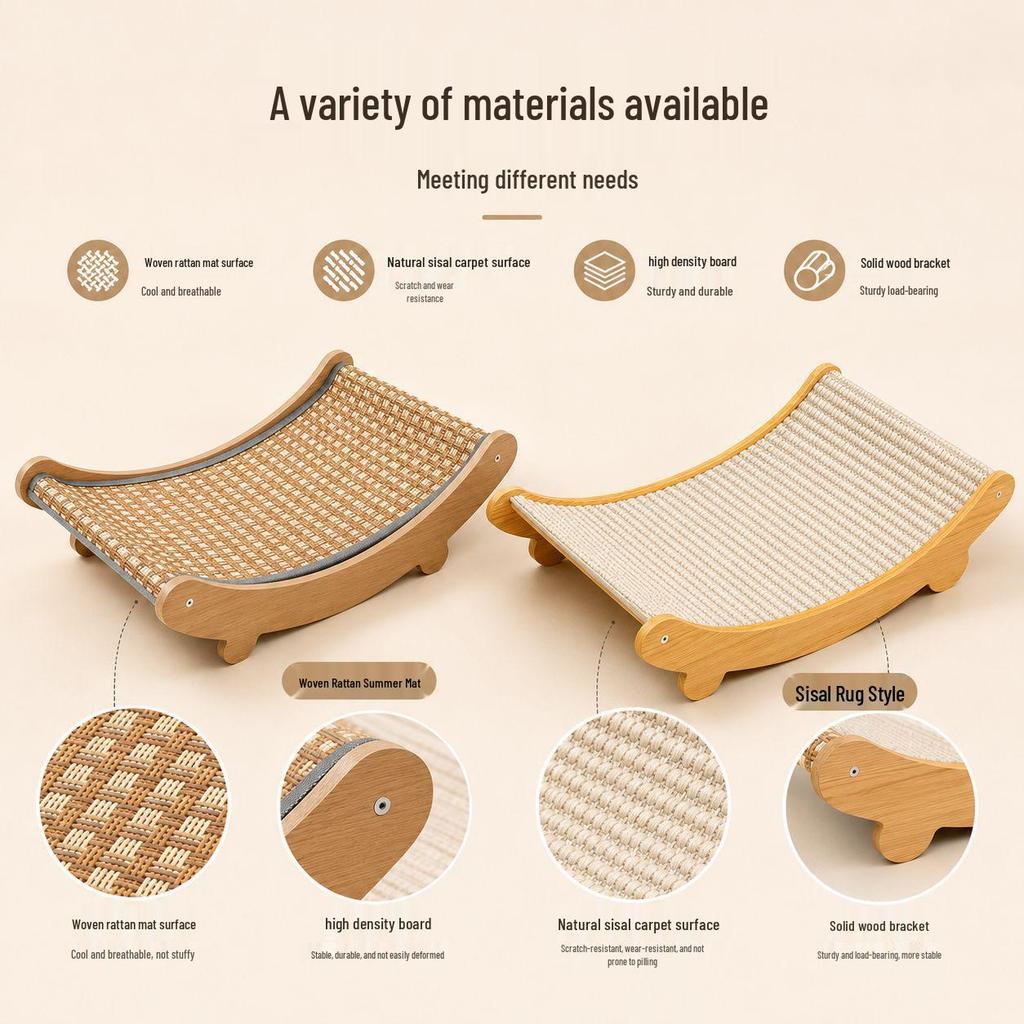 Sisal Cat Scratcher & Bed: Wear-Resistant, No Shedding, Rattan Woven, All-Season Use