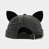 Cute Cat Ears Brimless Hat Hip Hop Beanie Hat Retro Style Melon Docker Cap  Outdoor