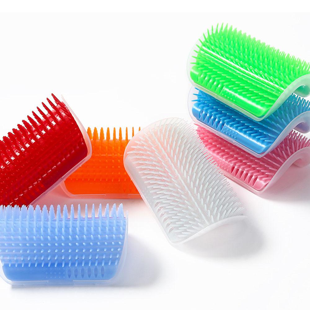 Pet Cat Brush Massage Device Hair Removal Comb Cat Toy Plastic Scratch Bristles Arch Massager Self Grooming Cat Corner Scratcher