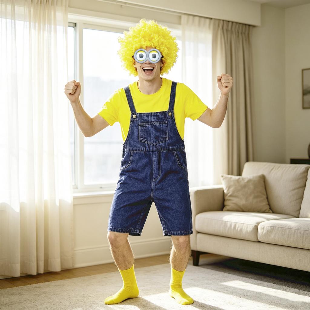 Unisex Yellow Jumpsuit Costume for Halloween Party Stage Performance