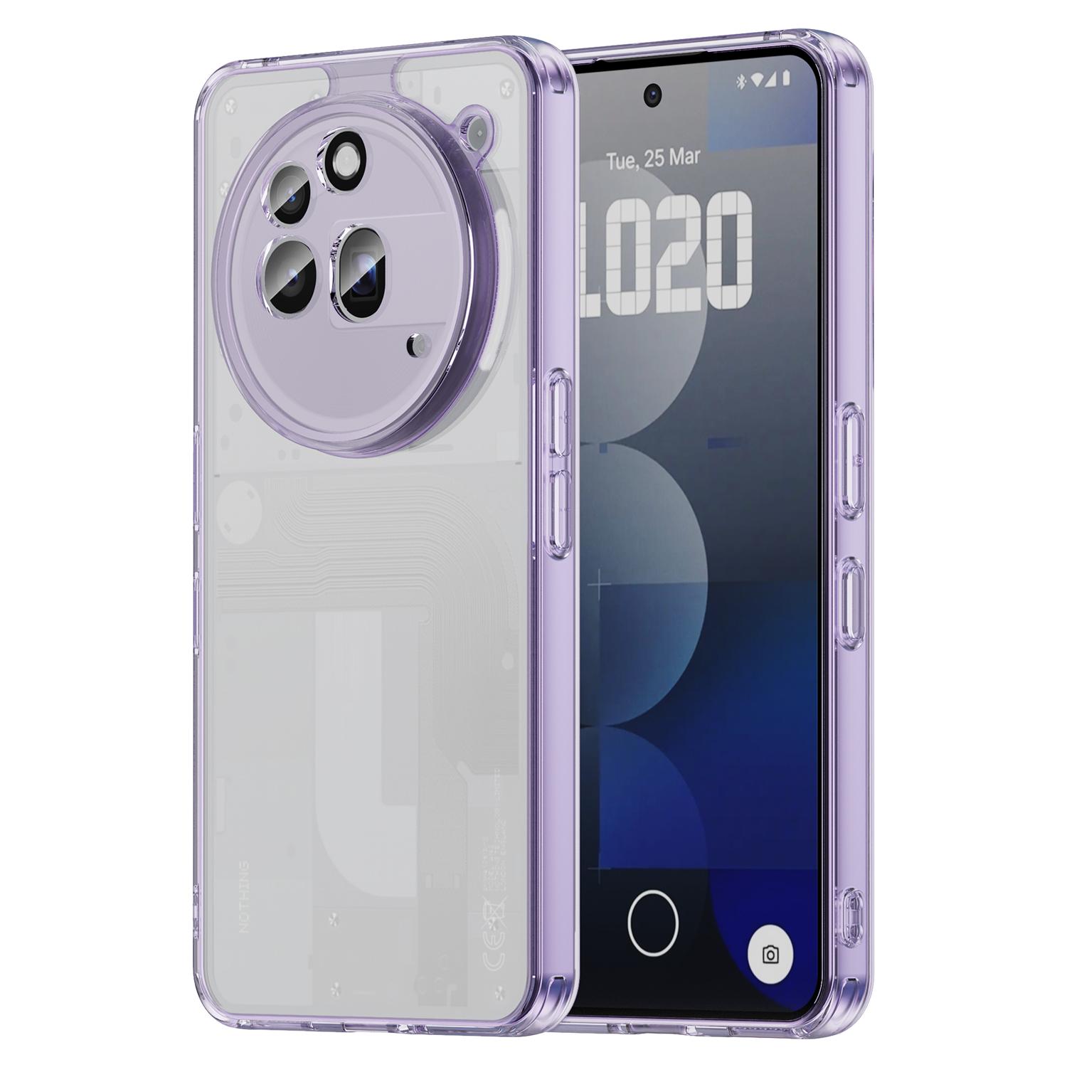 

For Nothing Phone (3a) Pro Case TPU+Acrylic Phone Back Cover Anti Yellowing Purple
