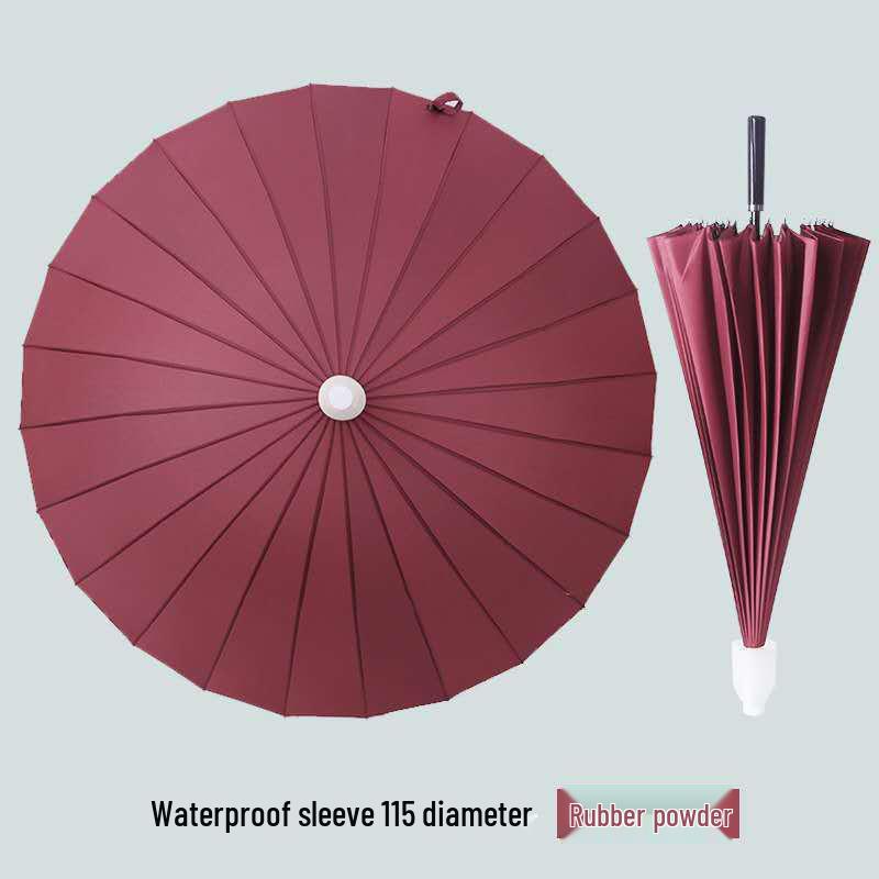 Rainbow 24-Rib Windproof Dual-Use Umbrella - Business, Sunny & Rainy Shade, Double Person, Straight Handle, Sun Protection.