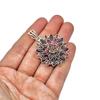 Sterling Silver Flower Pendant: Amethyst, Peridot & Citrine Gemstone