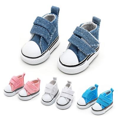 1 Çift 5 cm 1/6 El Yapımı Velcro Spor Ayakkabı Güzel Mini Bebek Oyuncak Aksesuarları Çok Renkli