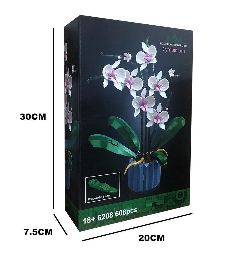 Exquisite Orchid Butterfly Orchid Bouquet Building Blocks Set For Girls Abs Plastic Material Small Particle Type