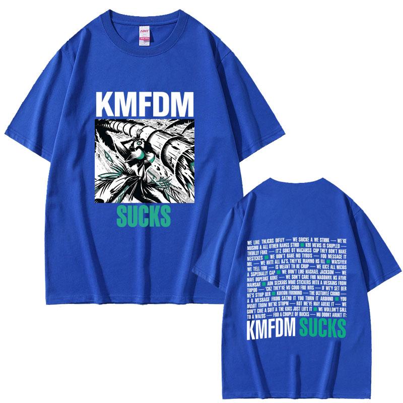 Hot Rock Band Kmfdm Sucks Graphic Tshirt Unisex Women Retro Gothic Punk Streetwear Male Fashion Casual Oversized Crewneck T Shirts